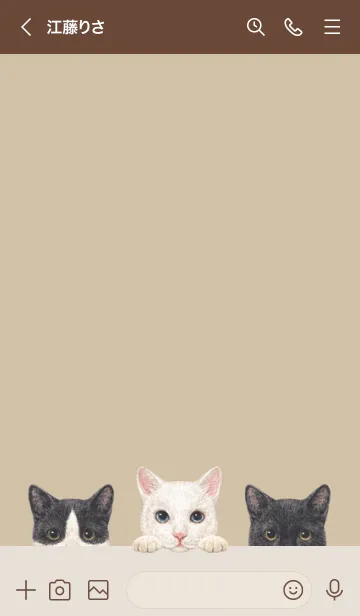 [LINE着せ替え] 猫 - ミックス 02 - ダスティベージュの画像3