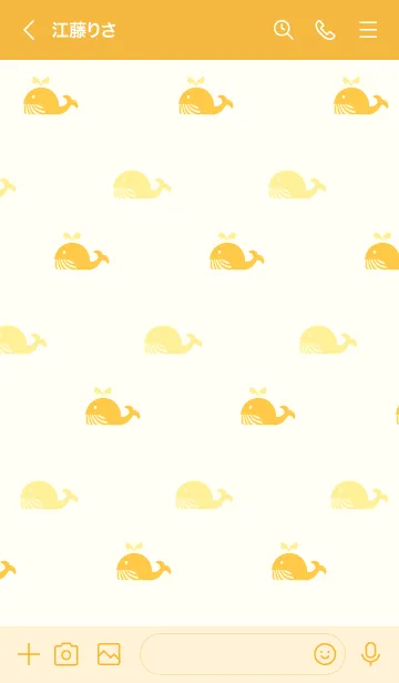 [LINE着せ替え] くじらの着せかえ 黄色の背景の画像3
