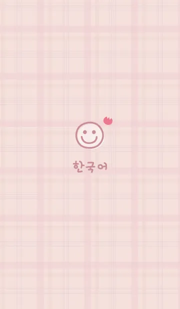 [LINE着せ替え] 韓国チェック柄<チューリップ>ピンクの画像1
