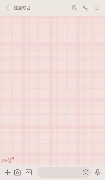 [LINE着せ替え] 韓国チェック柄<チューリップ>ピンクの画像3