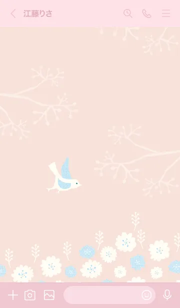 [LINE着せ替え] 北欧風 鳥と花22の画像3