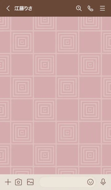 [LINE着せ替え] 和音 市松模様と音符 薄柿の画像3