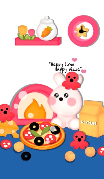 [LINE着せ替え] Time to bake pizza 7の画像1
