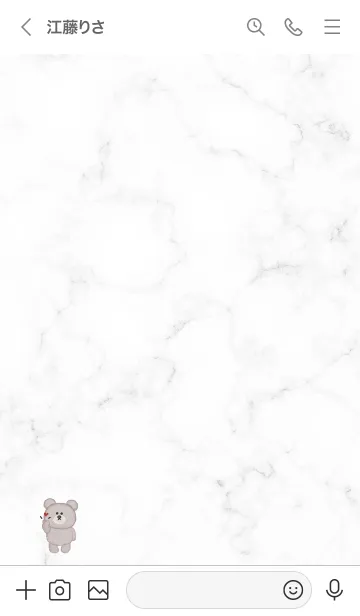 [LINE着せ替え] クマと指ハート♥ホワイト01_1の画像3