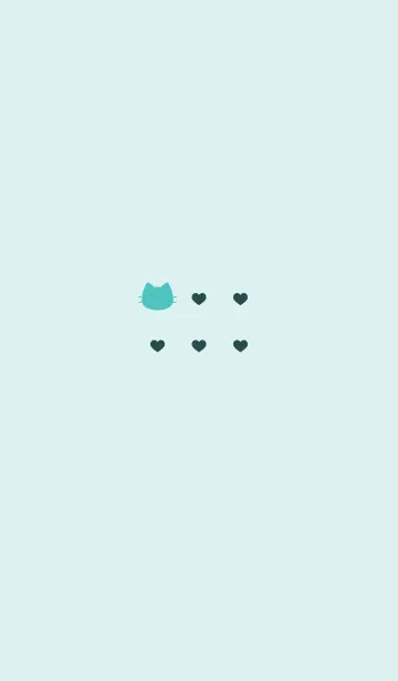 [LINE着せ替え] ねことハート(sea green)の画像1