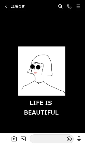 [LINE着せ替え] LIFE IS BEAUTIFUL -black white-の画像3
