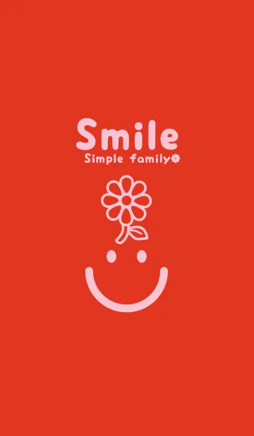 [LINE着せ替え] スマイル＆flower スカーレッドの画像1