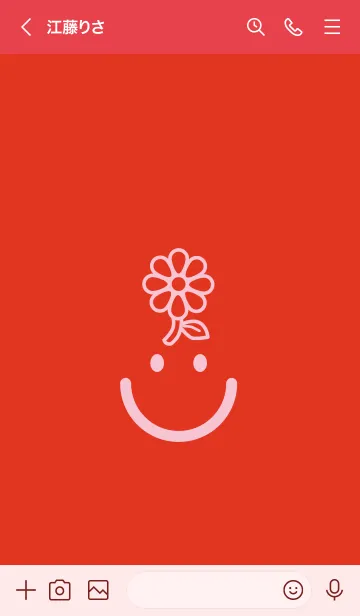 [LINE着せ替え] スマイル＆flower スカーレッドの画像3