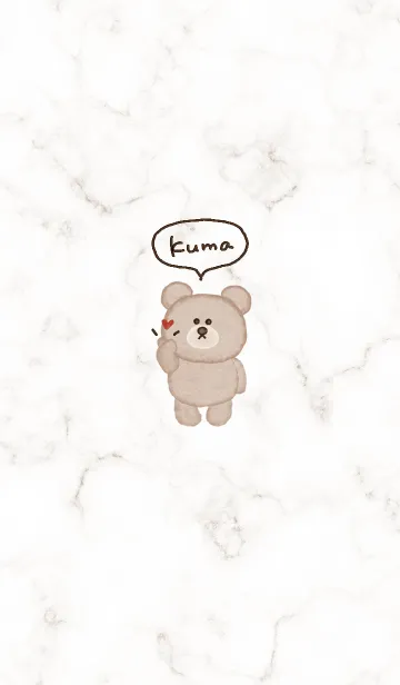 クマと指ハート♥ブラウン03_1の着せ替えメイン画像
