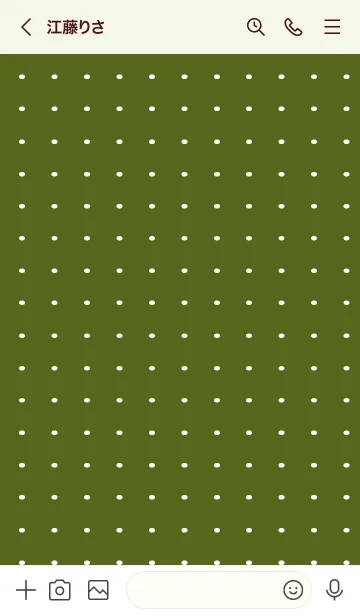 [LINE着せ替え] 水玉カラーノートの着せかえ/モスグリーンの画像3
