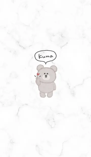[LINE着せ替え] クマと指ハート♥グレー06_1の画像1