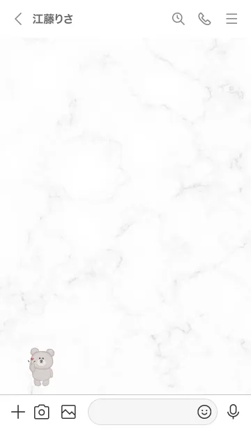 [LINE着せ替え] クマと指ハート♥グレー06_1の画像3