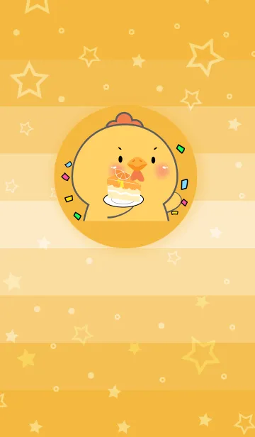 [LINE着せ替え] Simple Chicken Love Orange Theme (JP)の画像1