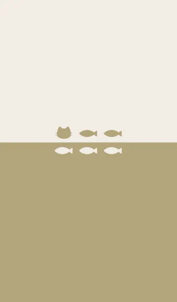 [LINE着せ替え] ねことおさかな(beige&dusty colors:03)の画像1