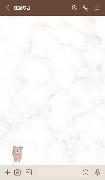 [LINE着せ替え] クマと指ハート♥ピンクブラウン05_1の画像3