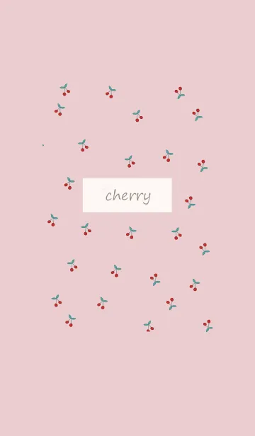 [LINE着せ替え] cherry_pattern #ivorypinkの画像1