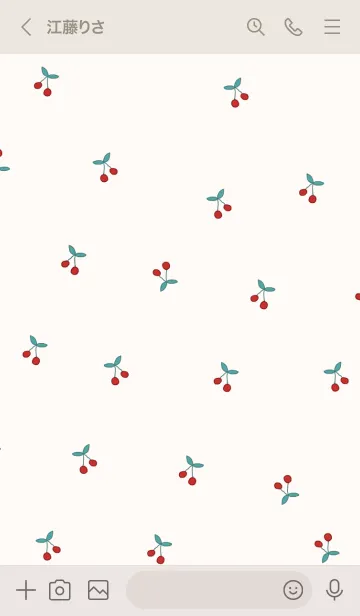 [LINE着せ替え] cherry_pattern #ivorypinkの画像3
