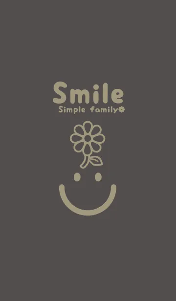 [LINE着せ替え] スマイル＆flower 消炭色の画像1