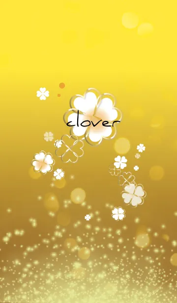 [LINE着せ替え] オレンジ : 金運ゴールド&クローバーの画像1