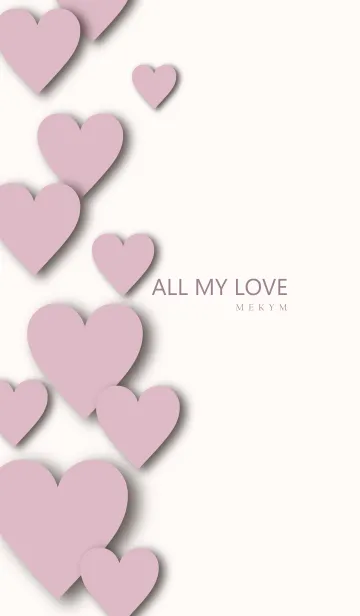 [LINE着せ替え] ALL MY LOVE DUSKYPINK HEART 27の画像1
