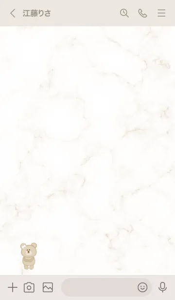 [LINE着せ替え] マーブルとクマ♥ベージュ04_1の画像3