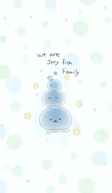 [LINE着せ替え] クラゲの家族 パステルの画像1