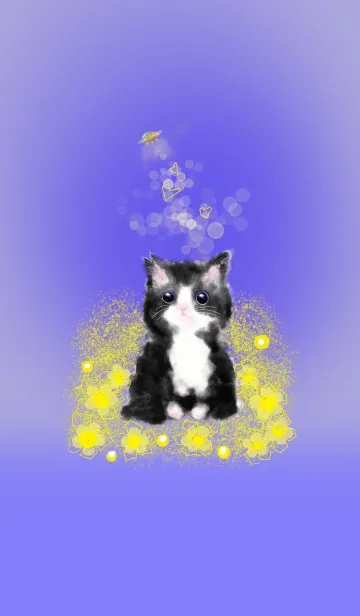 [LINE着せ替え] 愛しい桜ねこちゃん…とUFO？の画像1