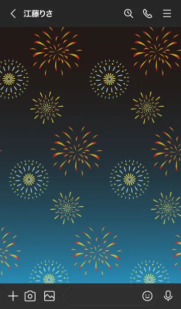 [LINE着せ替え] 打ち上げ花火の着せかえ 黒と水色背景の画像3