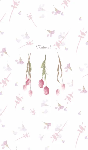 [LINE着せ替え] 淡い花のガーランド・ピンクの画像1