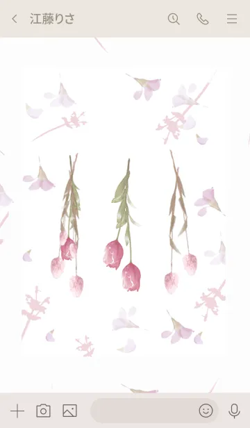 [LINE着せ替え] 淡い花のガーランド・ピンクの画像3