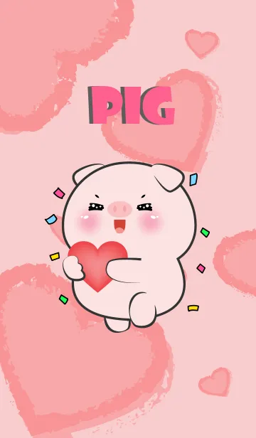 Cute Pig InLove Theme (JP)の着せ替えメイン画像
