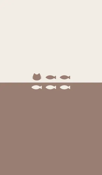 [LINE着せ替え] ねことおさかな(beige&dusty colors:10)の画像1