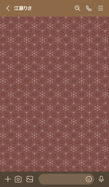 [LINE着せ替え] 和音 麻の葉と音符 紅檜皮 シンプル和柄の画像3