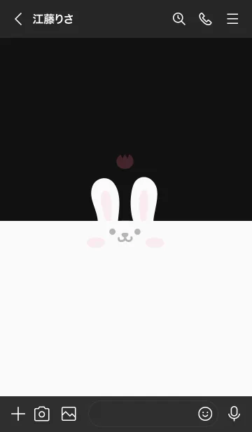 [LINE着せ替え] うさぎ.チューリップ[ブラック]の画像3