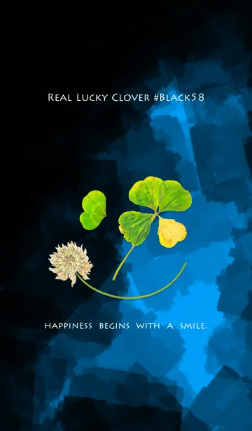 [LINE着せ替え] 本物ラッキークローバー #ブラック58の画像1