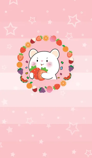 [LINE着せ替え] Simple White Mouse Love Fruit Theme (JP)の画像1