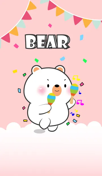 [LINE着せ替え] Cute White Bear Love Party Theme (JP)の画像1