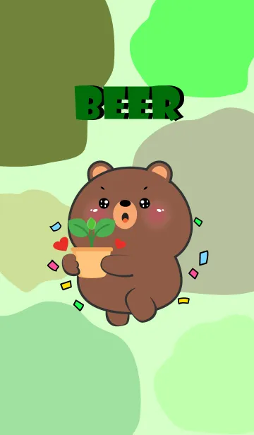 [LINE着せ替え] Bear Like Green Color Theme (JP)の画像1