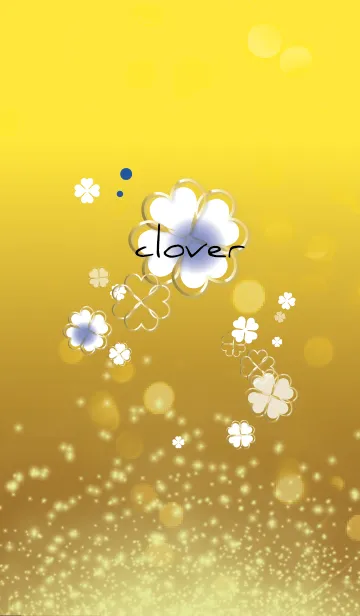 [LINE着せ替え] ベージュネイビー:金運ゴールド&クローバーの画像1