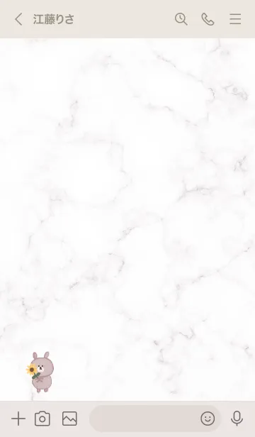[LINE着せ替え] マーブルとうさぎと向日葵♥グレージュ02_1の画像3