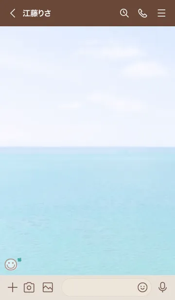 [LINE着せ替え] 海と空 クローバー'ブラウン'の画像3