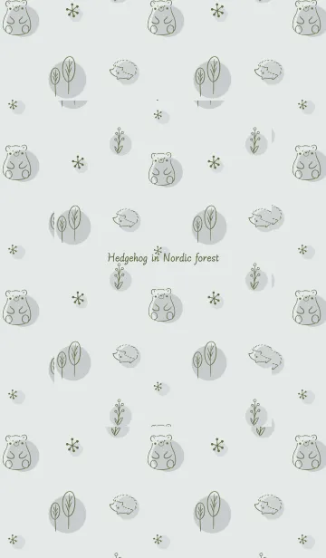 [LINE着せ替え] 北欧の森のハリネズミ -ライトグレー-の画像1