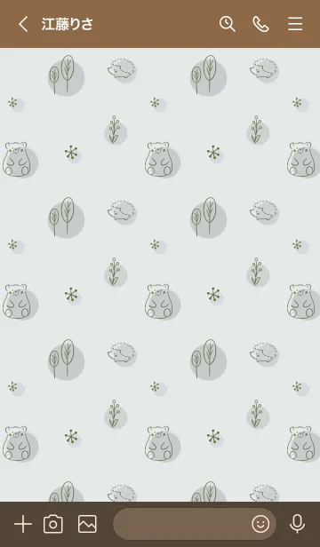 [LINE着せ替え] 北欧の森のハリネズミ -ライトグレー-の画像3