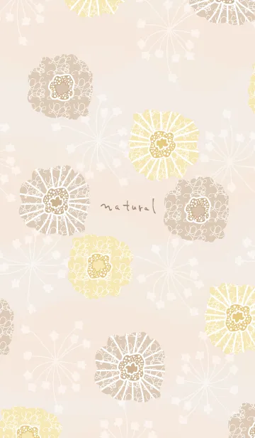 [LINE着せ替え] ベージュ系 花 ブラウン5の画像1