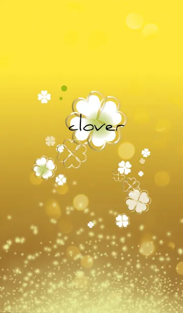 [LINE着せ替え] 黄緑 : 金運ゴールド&クローバーの画像1