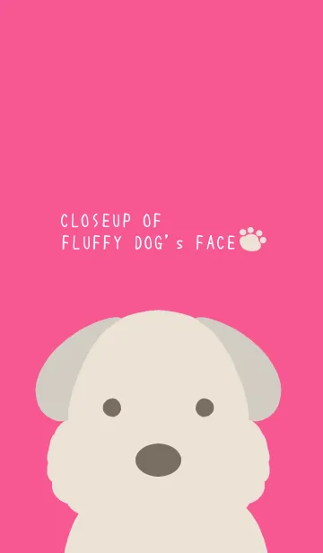 [LINE着せ替え] シンプルなもこもこ犬/ショッキングピンクの画像1