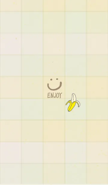 [LINE着せ替え] チェック柄 バナナ10の画像1