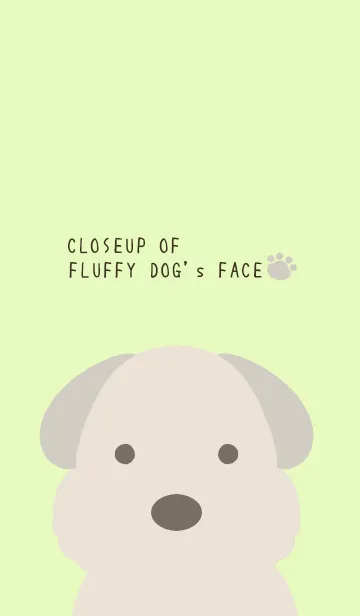 [LINE着せ替え] シンプルなもこもこ犬/イエローグリーンの画像1