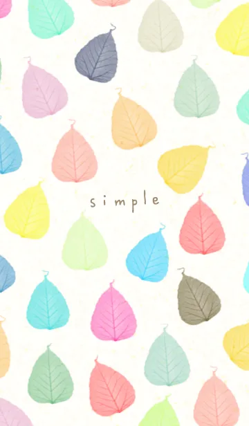 [LINE着せ替え] 葉っぱ カラフル 大人19の画像1