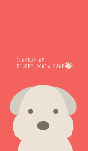 [LINE着せ替え] シンプルなもこもこ犬/朱色の画像1